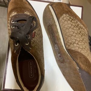 Coach signature sneaker brown suede